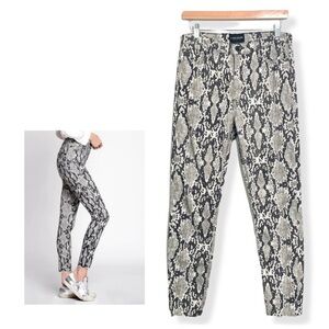 Revolve Black Orchid Carmen High Rise Ankle Fray Snake in the Grass Size 29